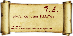 Takács Leonidász névjegykártya